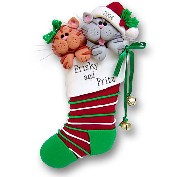 Two Cats in a Stocking