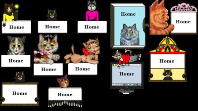 A few of the various cat navigation buttons for web sites
