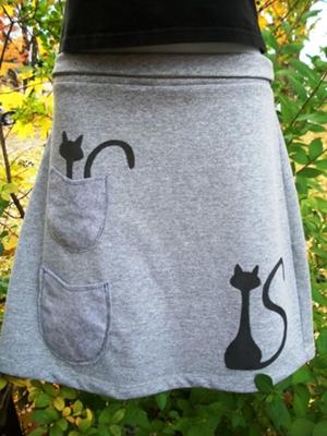 Painted Cat Skirt