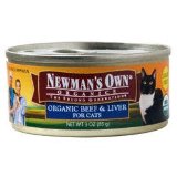 Newman's Own cat food organic beef and liver canned