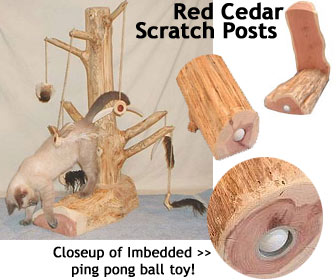 Red cedar scratching post