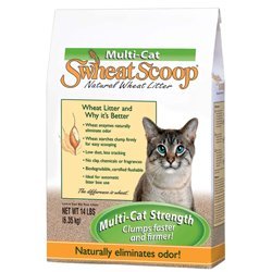 Bag of biodegradable and flushable sWheat Scoop cat litter