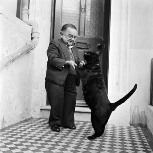 Smallest man in the world dances with his cat