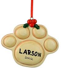 Pet paw ornament